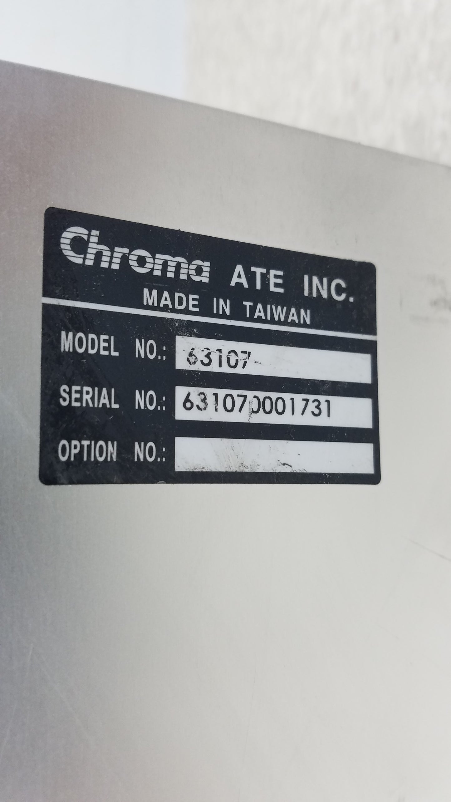 Chroma 63107 DC Electronic Load Module S/N 631070001731