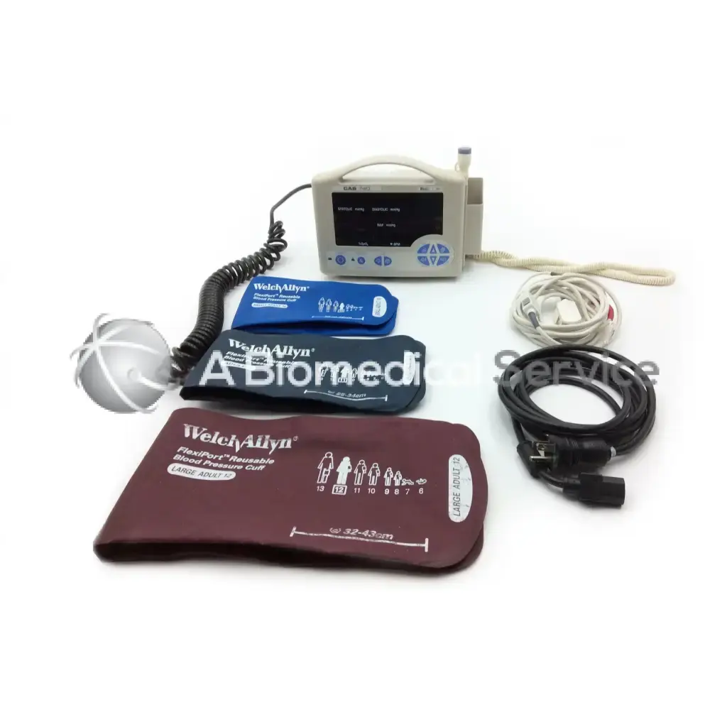 Load image into Gallery viewer, A Biomedical Service Casmed CAS 740 Vital Signs Monitor w/ FlexiPort Reusable Blood Pressure Cuff 10" 11" 12 550.00