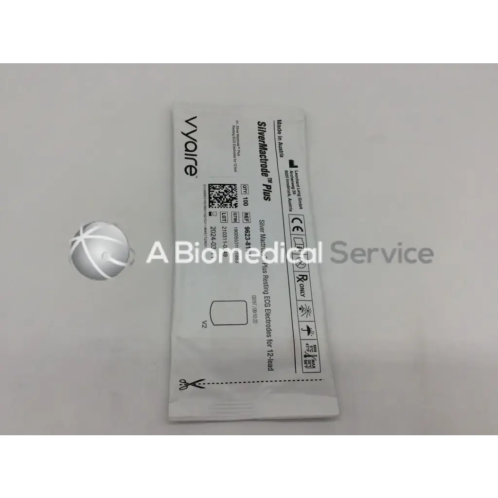 Vyaire 9623810P Silver Mactrode Plus resting ECG Electrodes for 12