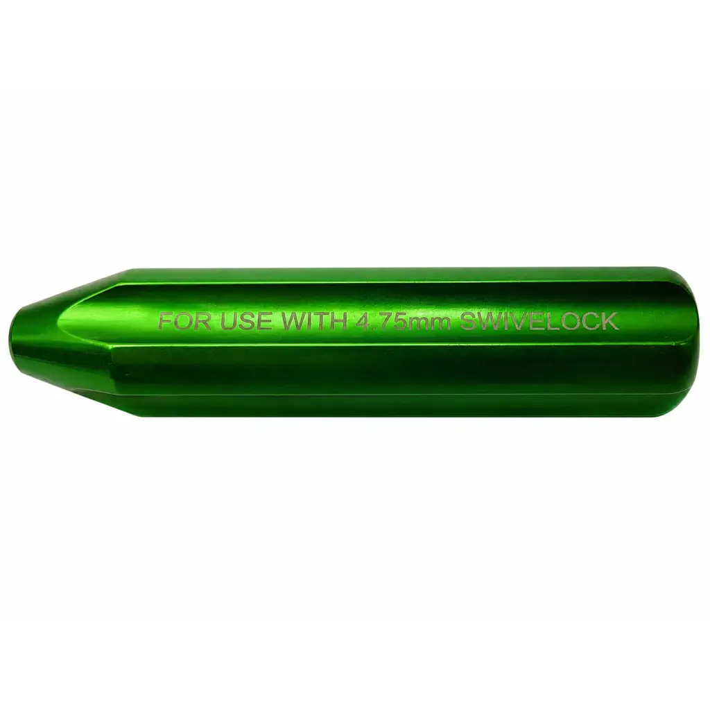 Green metallic arthrex ar-1920tb swivelock driver instrument engraved for use with 4.75mm swivelock medical equipment