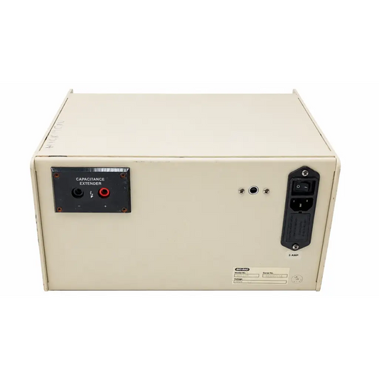Beige metal bio-rad gene pulser main unit console with black control panel and capacitance extender