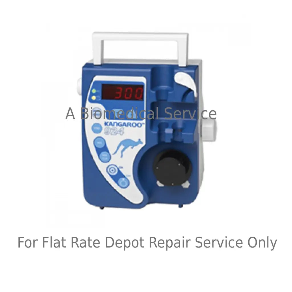 Blue kangaroo 824 infusion pump with white handle red digital display and blue buttons medical equipment repair service