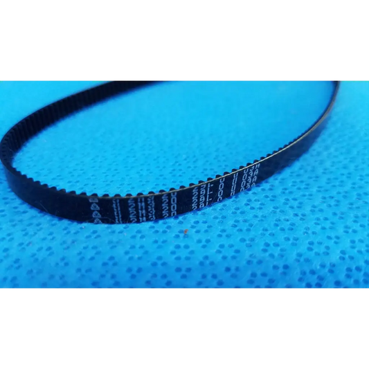 Black rubber mechanical drive timing belt with teeth and white specifications for Topcon TRC-NW8 retinal camera