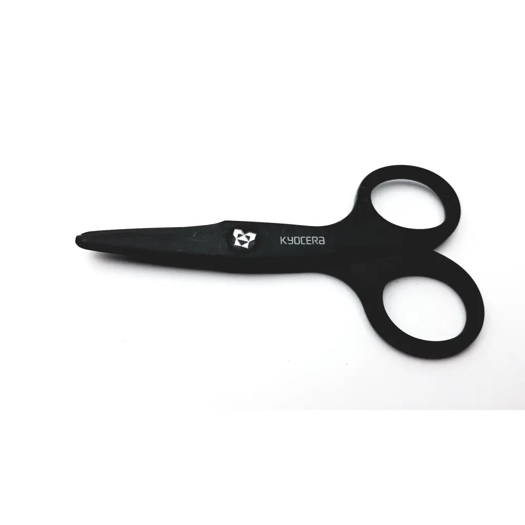 Black kyocera ceramic 124 scissors with 8-inch blade polypropylene resin and ergonomic polypropylene resin handle