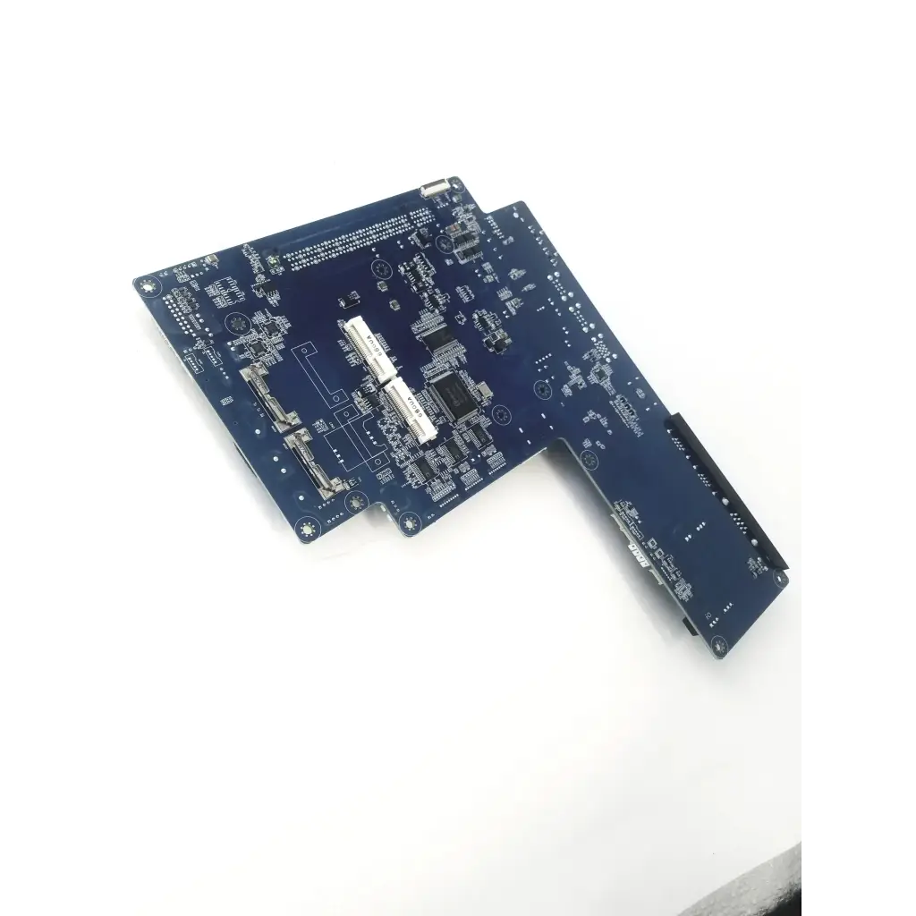 Blue printed circuit rev a0 control board e171522 with white and black electronic components for precise control