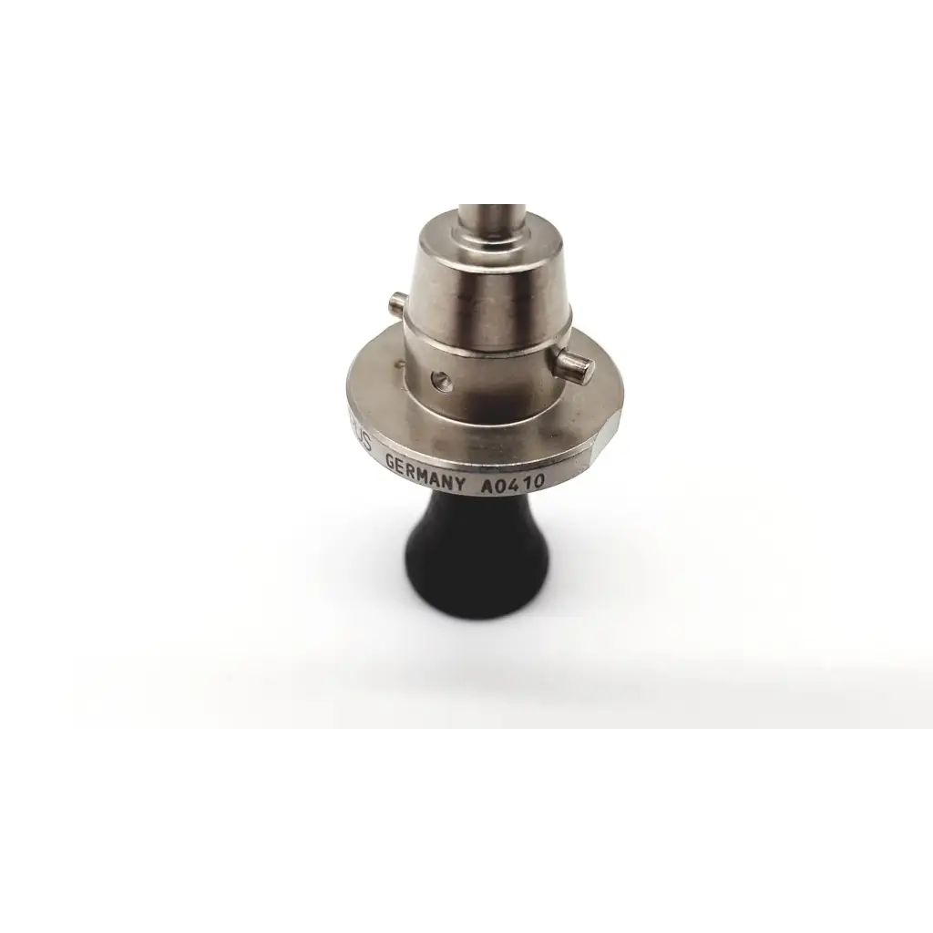Silver metallic olympus a0410 standard obturator with black rubber base marked germany a0410 for surgical use