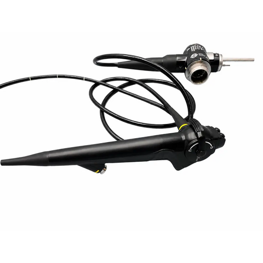 Black evis exera ii video bronchoscope with flexible cable and control knobs for medical equipment use