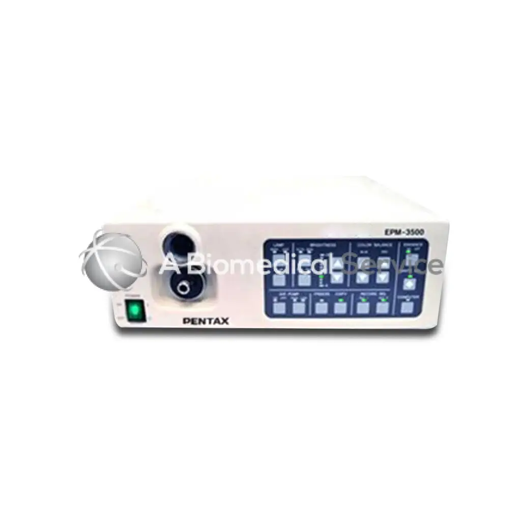 White pentax epm-3500 surgical lighting unit with black control panel and green power indicator for pentax epm-3000 video processor biomedical service