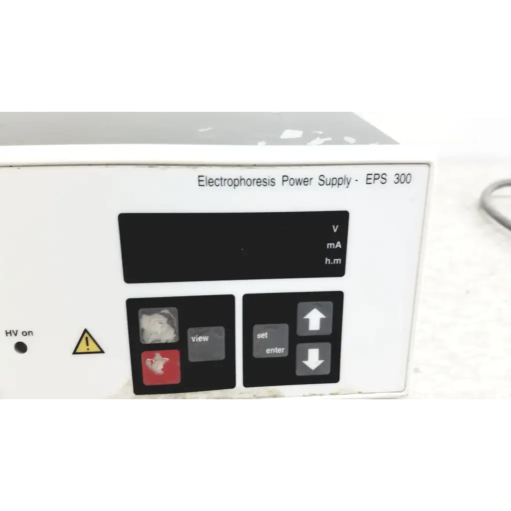 Pharmacia biotech electrophoresiis power supply eps 300 with white casing black control panel and digital display