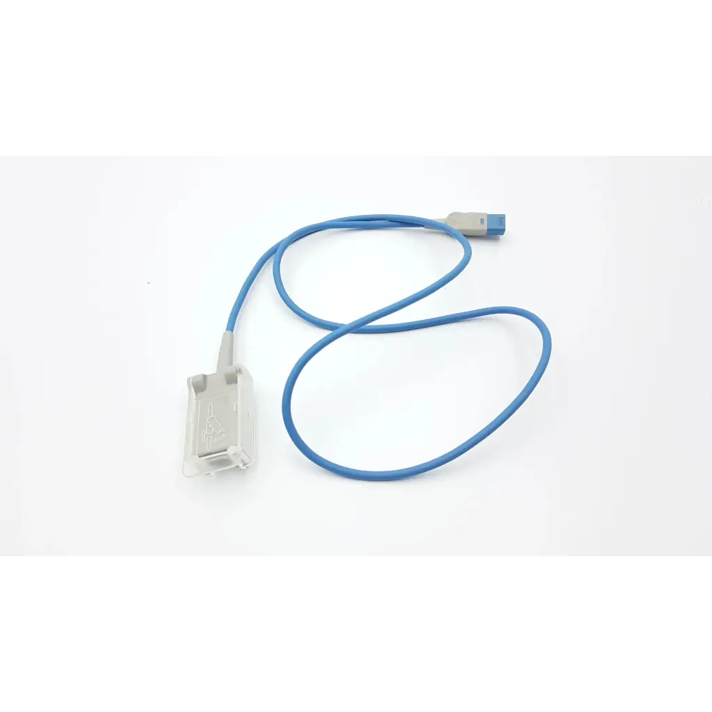 Blue medical adapter cable with gray connectors for philips ref m1943a sp02 sensor 1.1m length
