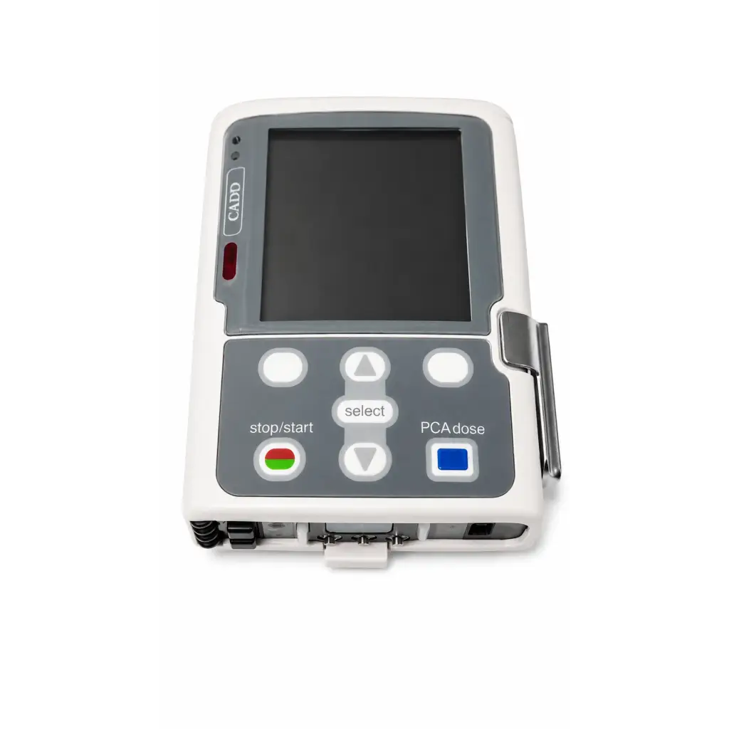Smiths Medical biomed certified white and gray ambulatory infusion pump with touchscreen and pca dose button