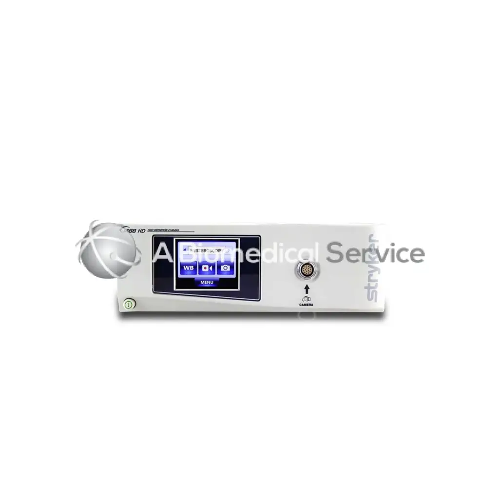 White stryker 1488 hd endoscopic camera system with digital display screen and control buttons for medical use