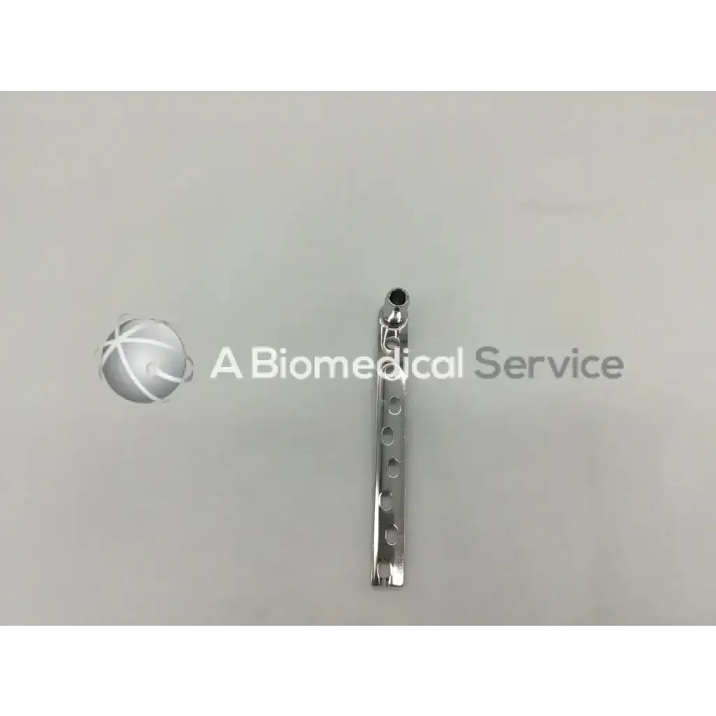 Silver metallic synthes dhs spinal fusion rod with 8 evenly spaced circular holes ad5-174 121322sm for fixation