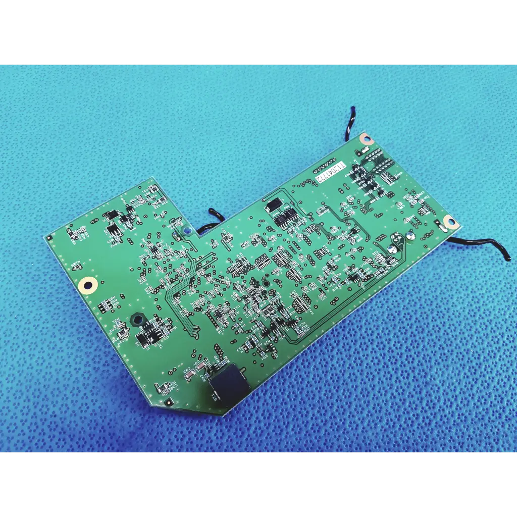 Topcon trc-nw8 ky green pcb control circuit board with black components and silver soldered traces for precise control