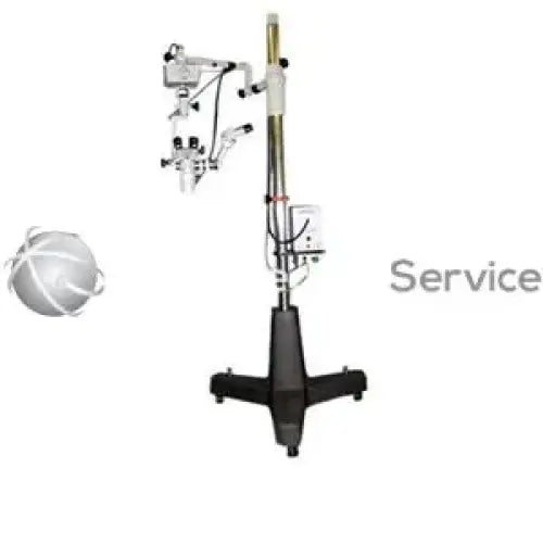 Black tripod stand with adjustable height and mounted zeiss opmi 6s optical examination device on 1880 stand