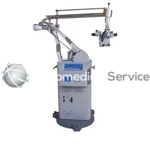 Gray zeiss opmi cs medical surgical microscope with articulated arm and dual-lens head on nc-2 stand