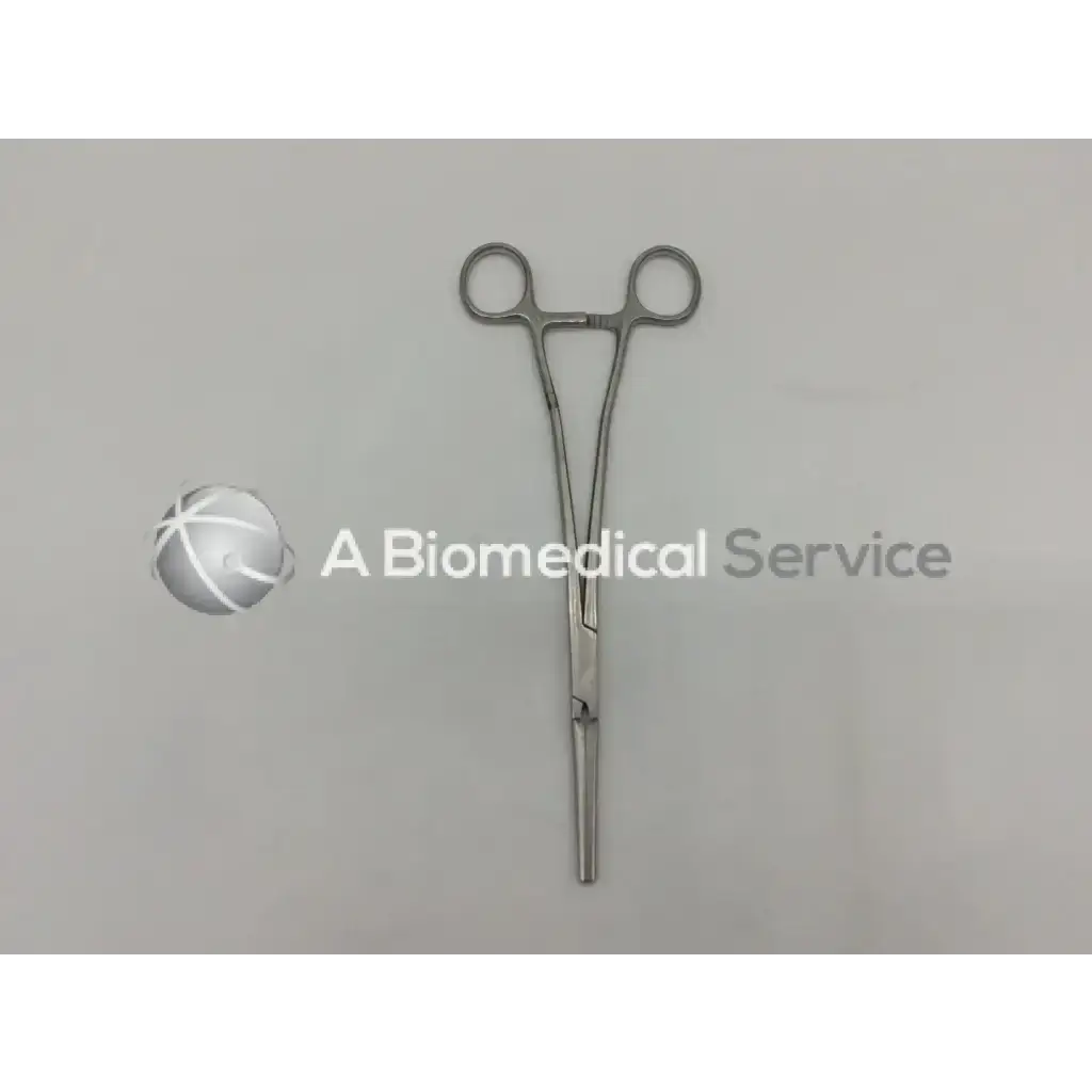 Stainless steel surgical clamp zsi z16075gy straight with rounded handles and pointed tapered tip in gray color