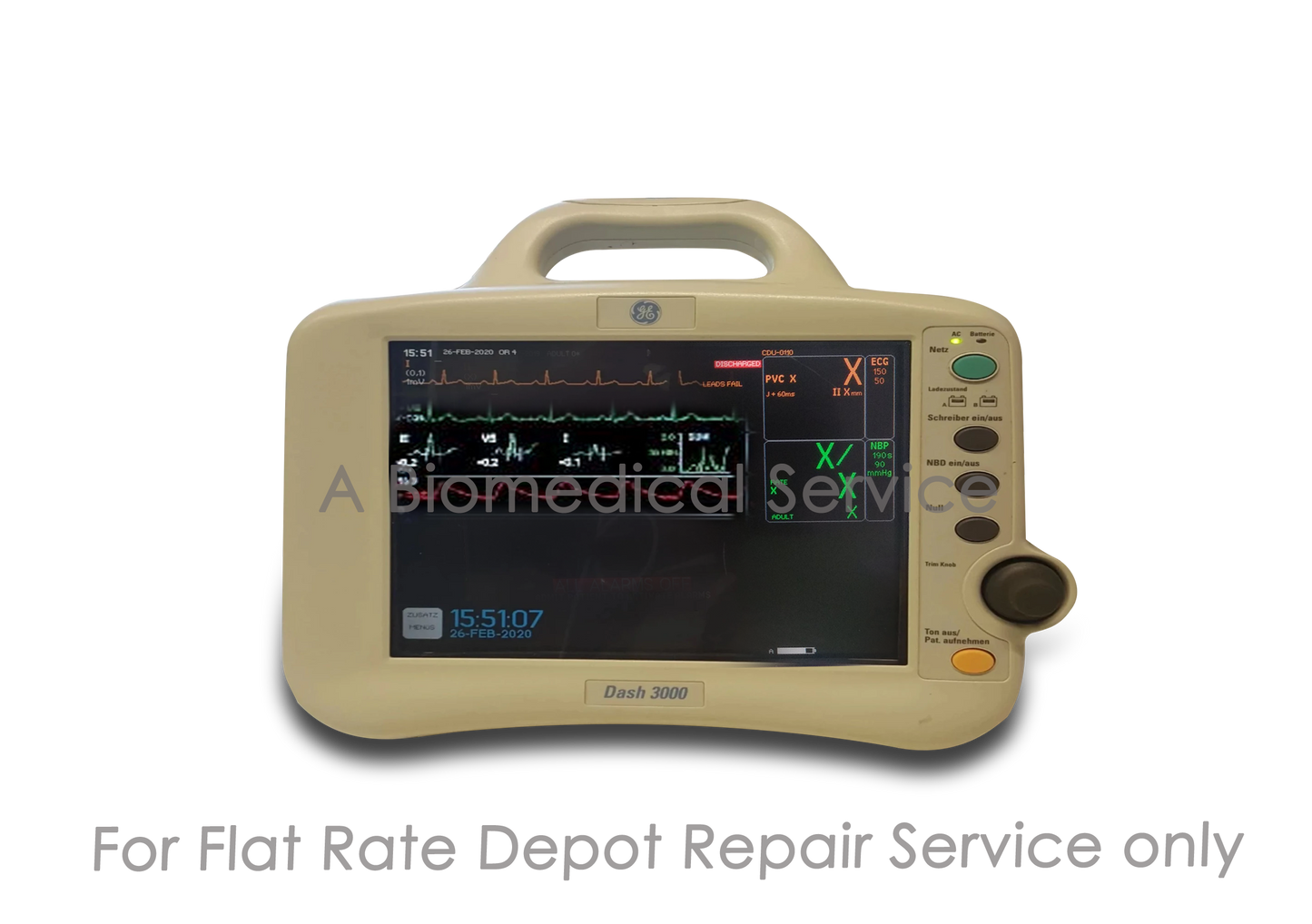 GE Dash 3000 Multiparameter Monitor Repair Service GE