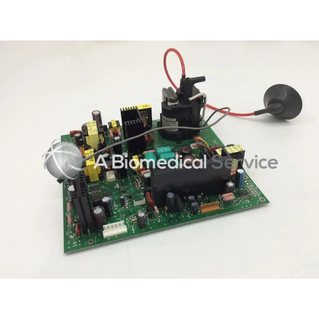 Green printed circuit board with capacitors resistors and black motor assembly for jrc pc-0585c tm-0230a board