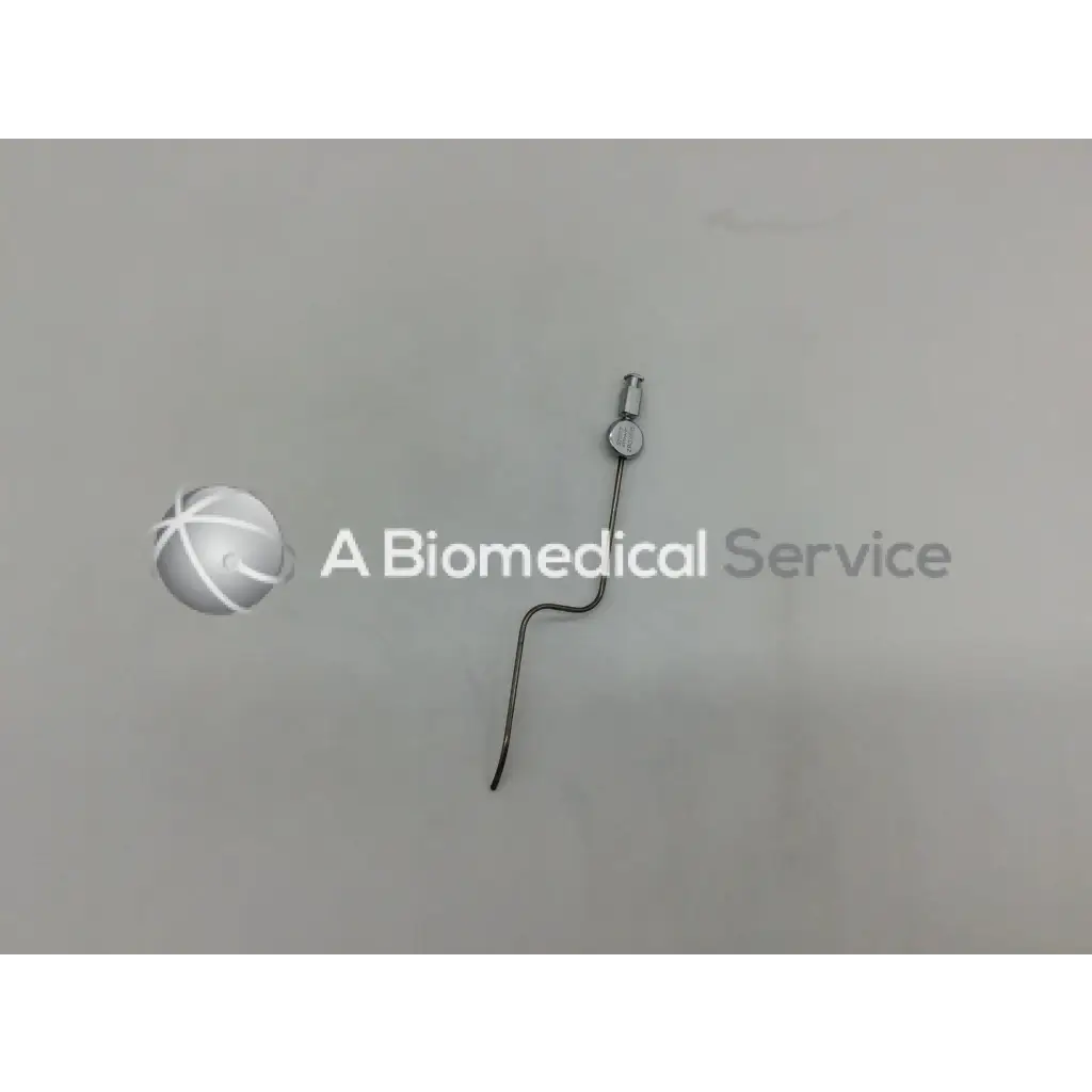 Karl storz slender metallic handpiece instrument ac5-285 with curved shaft and circular component near top for surgery use