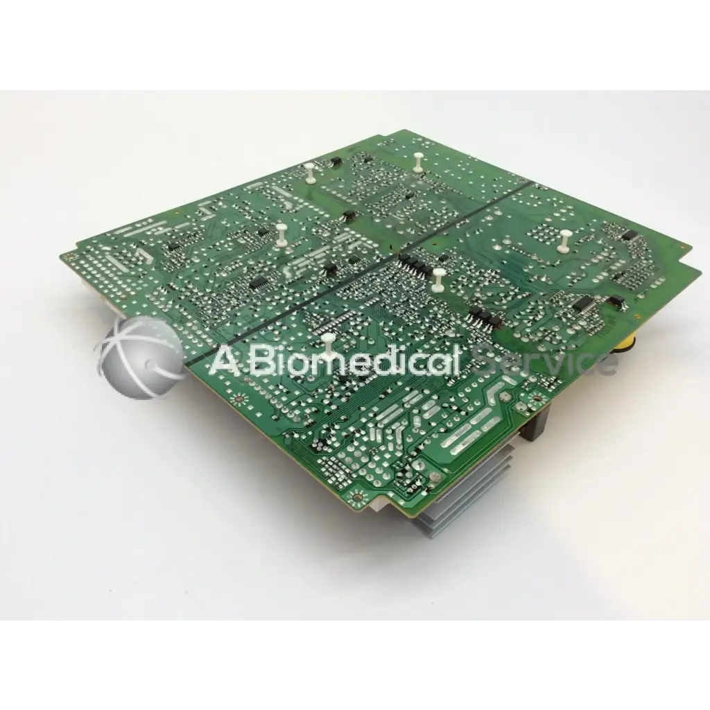 Green konika minolta power supply board mpw4961 with silver soldered connections and white plastic standoffs