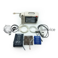 BioMedical-Philips Healthcare SureSigns VS4 Vital Signs Monitor w/ Temp Probe & Blood Pressure Cuff
