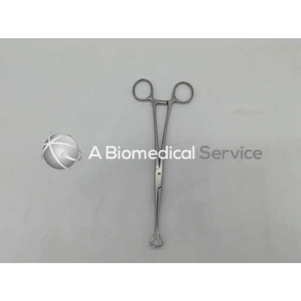Silver mueller su5001 babcock forceps with rounded handles and tapered pointed tip for surgical use