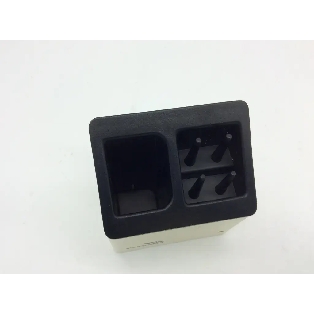 Black plastic toothbrush holder with two compartments for welch allyn charging stand 71123 organization