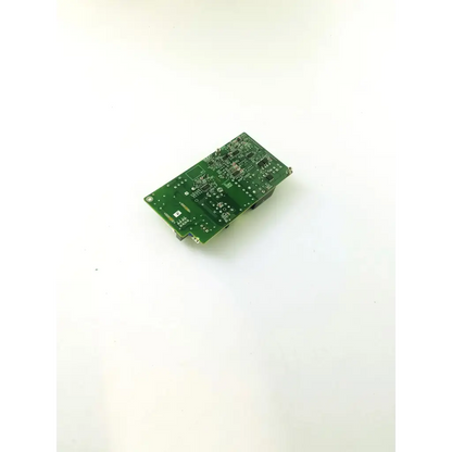 Green rectangular replacement control board e108467 with electronic components mounted for device repair