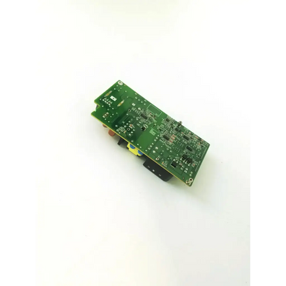 Green rectangular replacement control board e108467 with electronic components mounted for appliance repair use