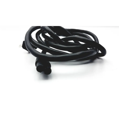 Black coiled 10A 125V 3 prong ac power wall cord with 3 pin US plug wire cable and cylindrical connector