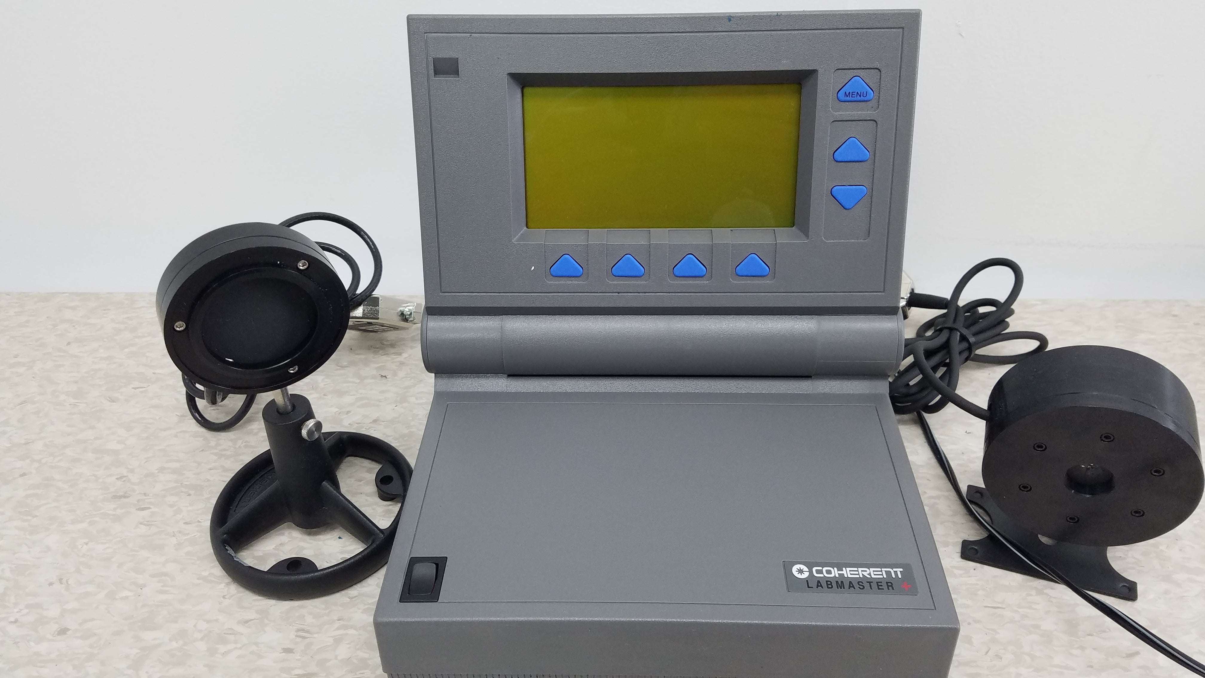 Load image into Gallery viewer, Coherent LabMaster+ Laser Power Meter P/N 0302-190-00  With 2 Sensor Heads &amp; Damage Test Slide