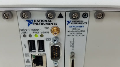 National Instruments NI PXIe-1082 Chassis With PXIe-8820 PXIe-6361 And PXI-7951R Modules
