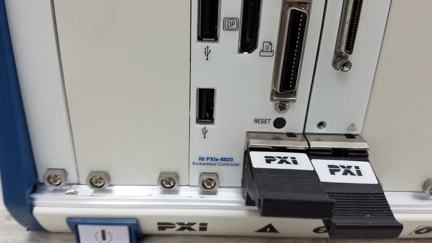 National Instruments NI PXIe-1082 Chassis With PXIe-8820 PXIe-6361 And PXI-7951R Modules