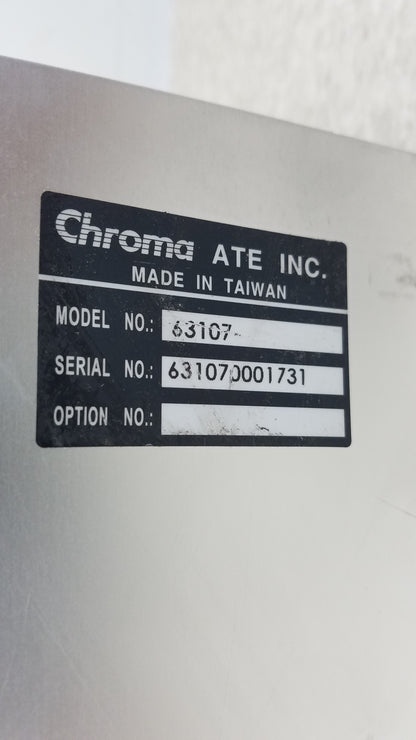 Chroma 63107 DC Electronic Load Module S/N 631070001731