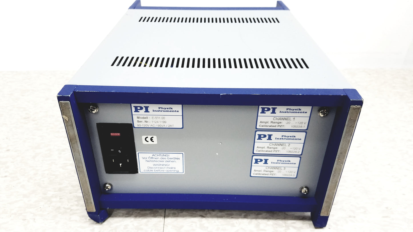 Physik Instrumente E-501 3 Channel Servo Controller LVPZT Amplifier System With Digital Operation Module