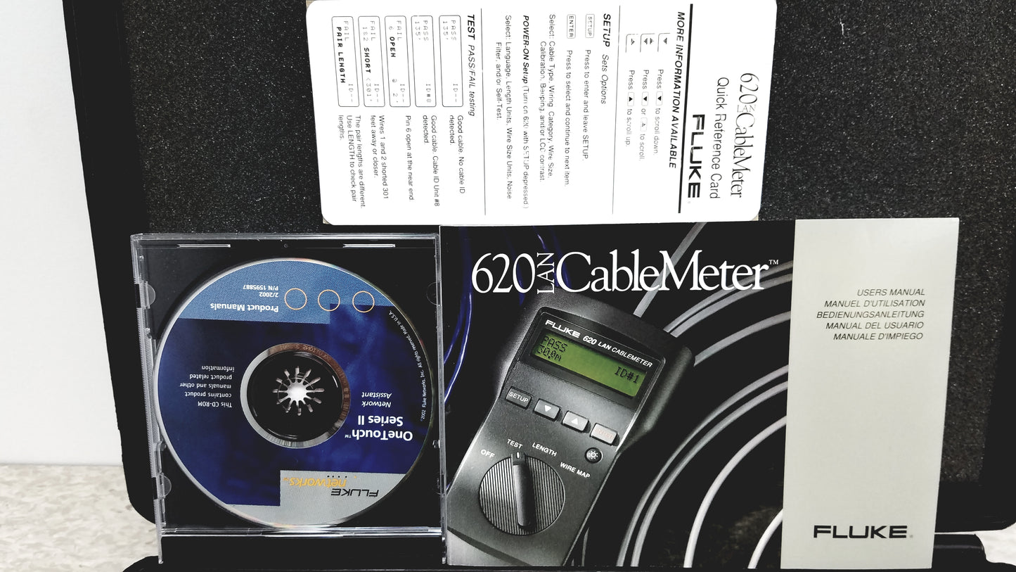 Fluke Networks 620 LAN CableMeter With Case & Accessories
