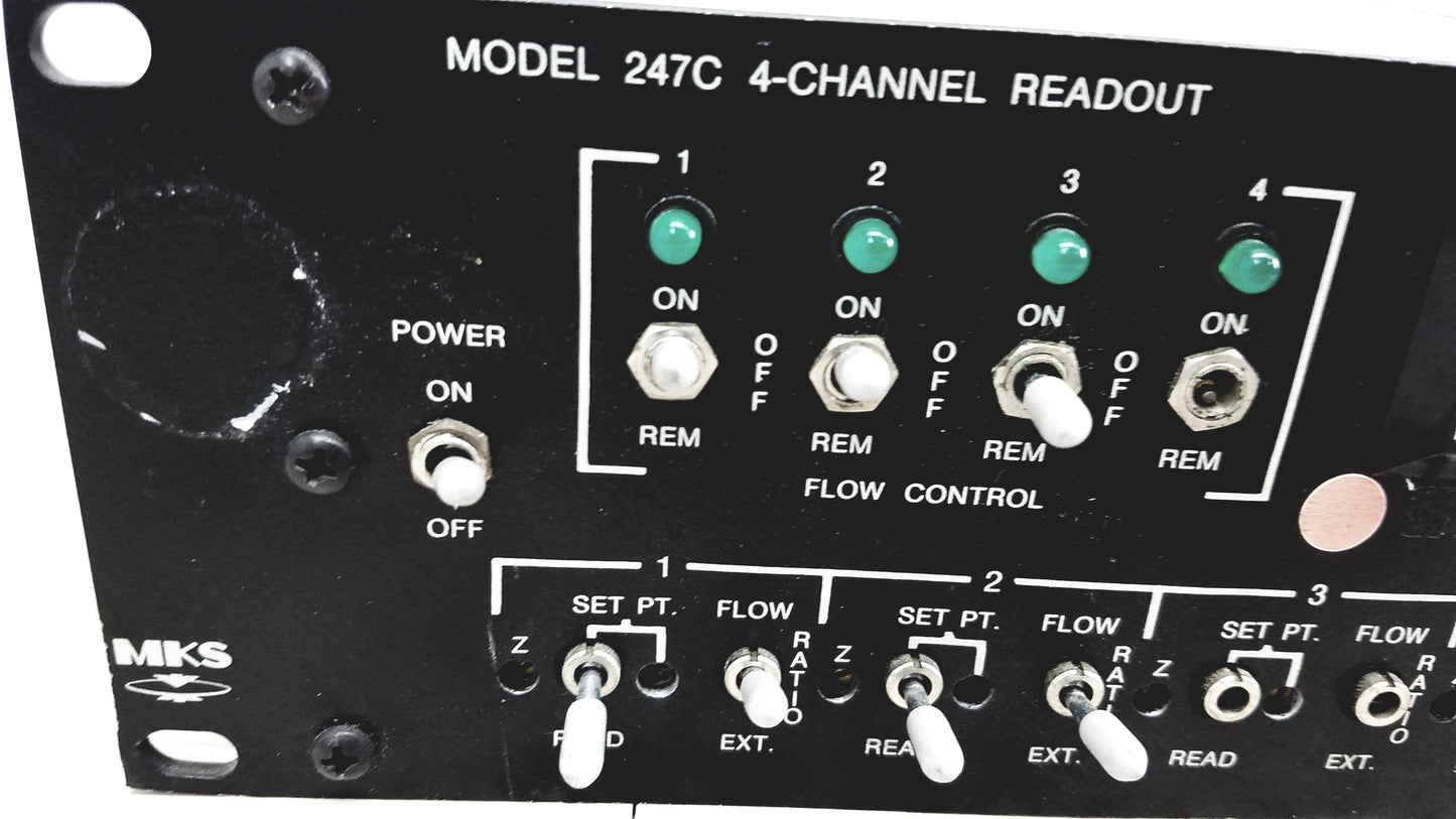 MKS Instruments 247C 4-Channel Readout Mass Flow Controller Power Supply