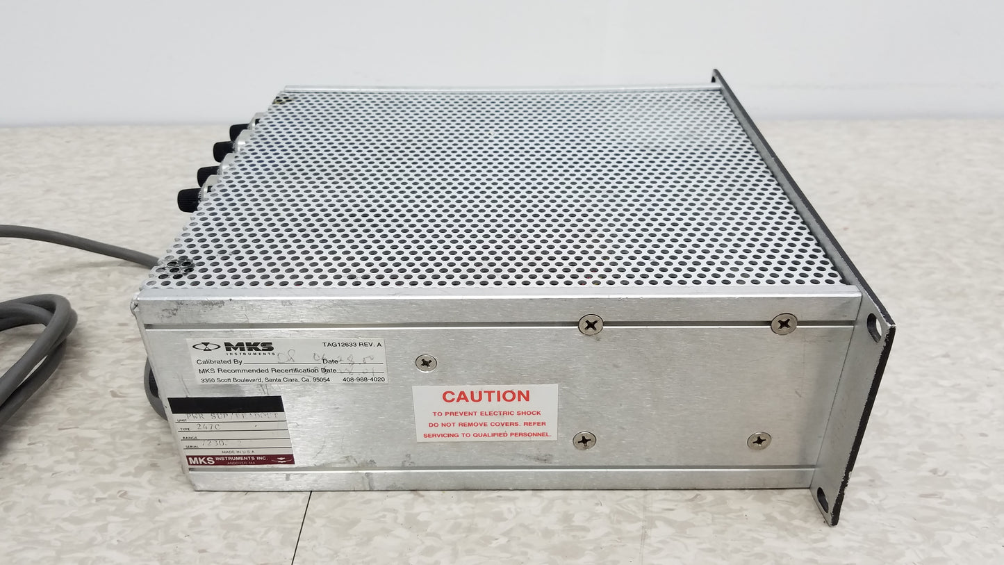 MKS Instruments 247C 4-Channel Readout Mass Flow Controller Power Supply