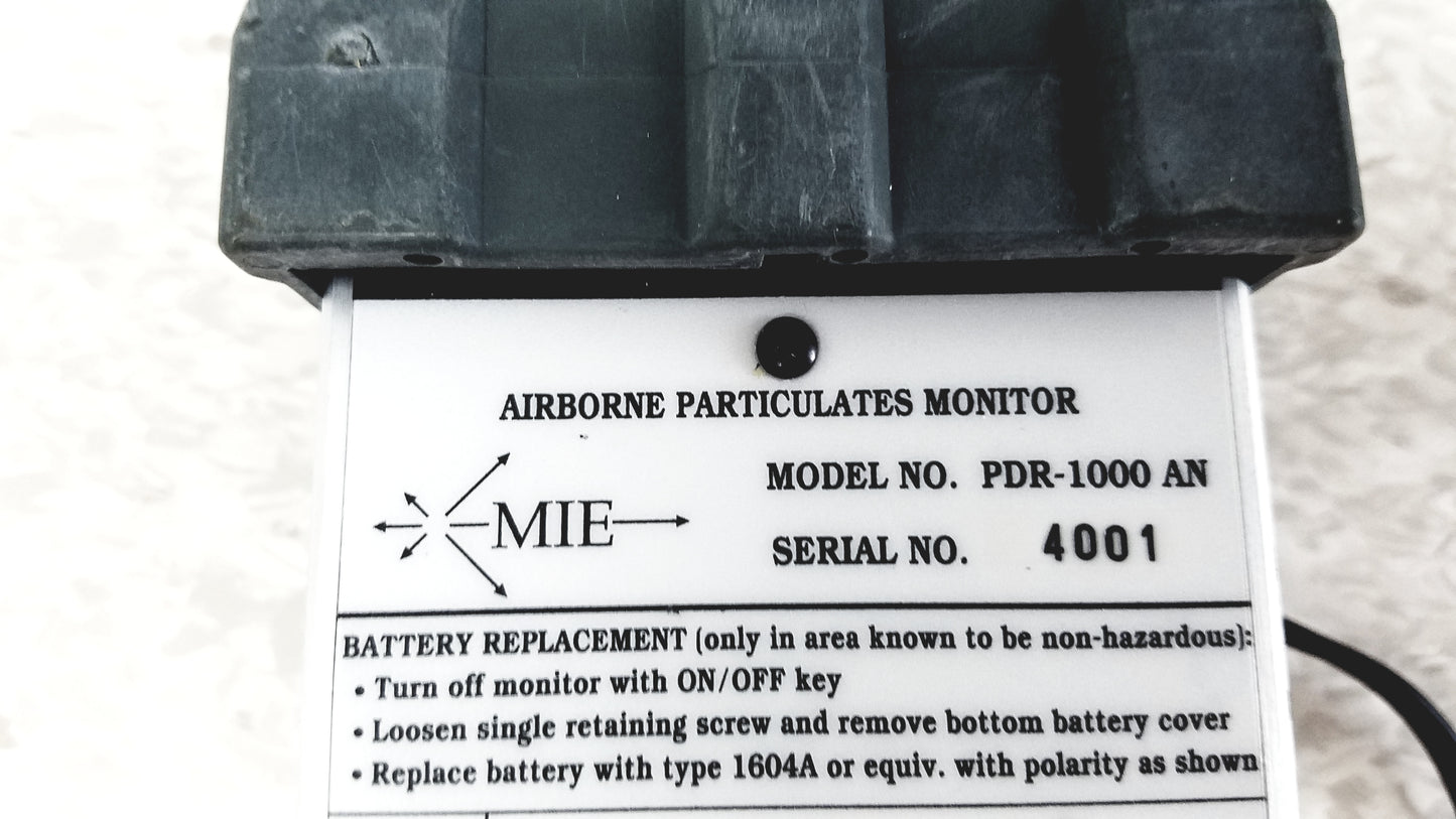 MIE Personal Data Ram PDR-1000 AN Aerosol Monitor With Accessories and Bag
