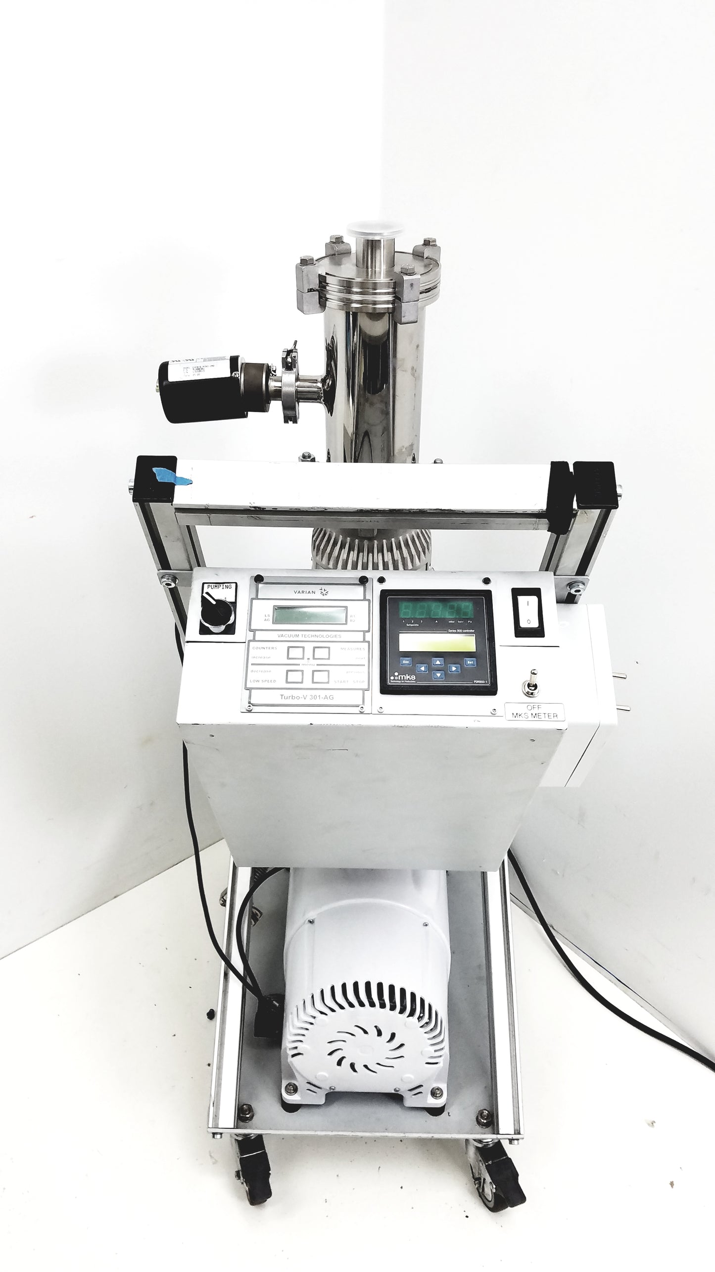 Varian Turbo-V 301-AG Navigator Vacuum Pump System With Agilent IDP-7 Dry Scroll Pump & Cart