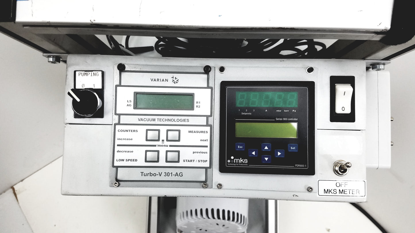 Varian Turbo-V 301-AG Navigator Vacuum Pump System With Agilent IDP-7 Dry Scroll Pump & Cart