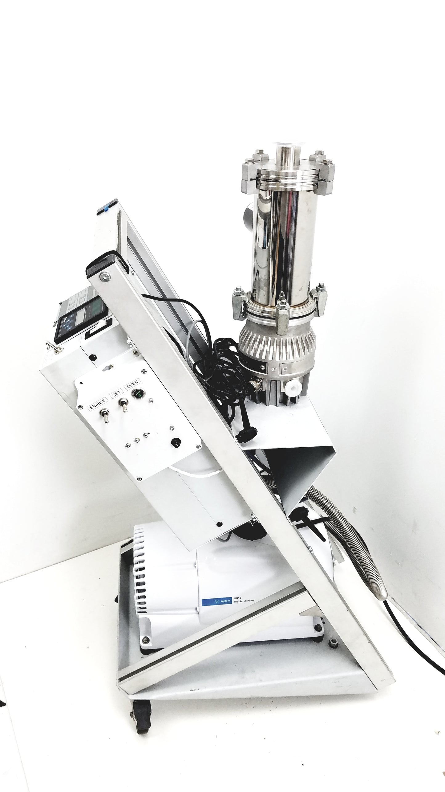 Varian Turbo-V 301-AG Navigator Vacuum Pump System With Agilent IDP-7 Dry Scroll Pump & Cart