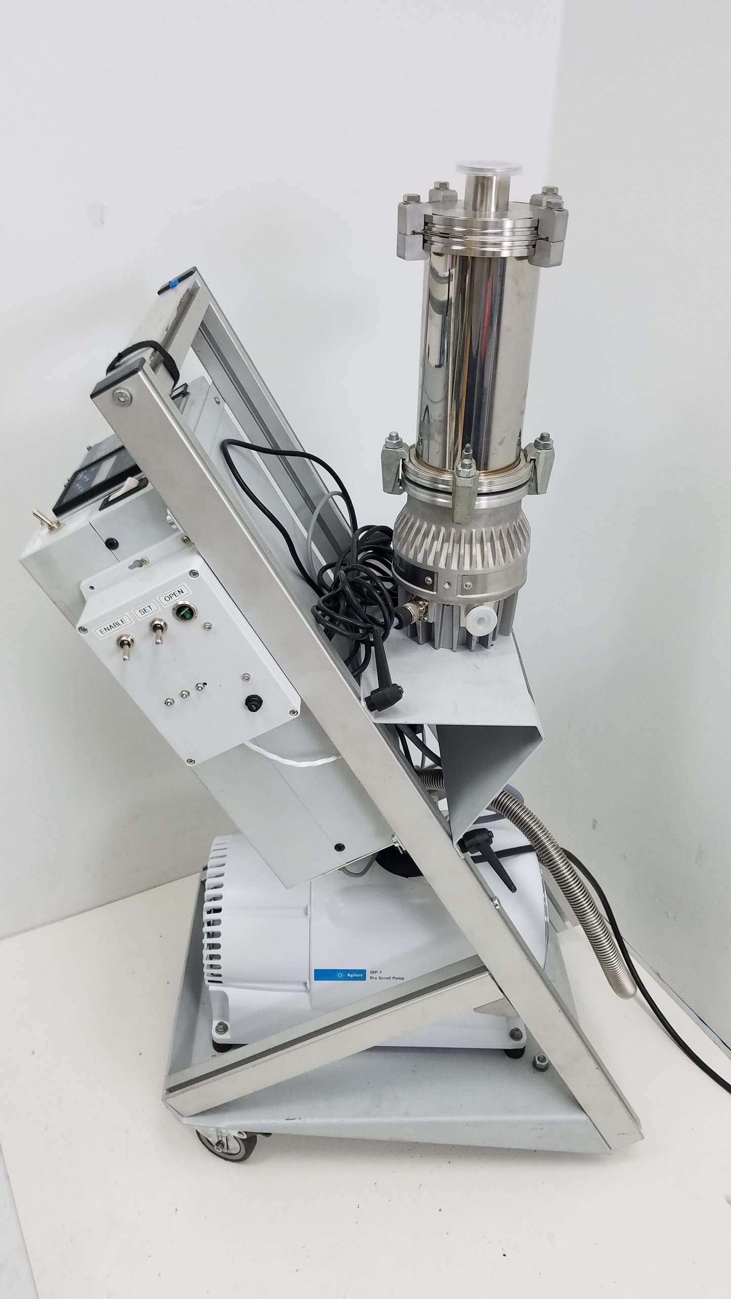Varian Turbo-V 301-AG Navigator Vacuum Pump System With Agilent IDP-7 Dry Scroll Pump & Cart