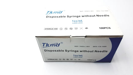 BioMedical-TKMD Disposable Syringe Without Needle 1cc/Ml 100pcs