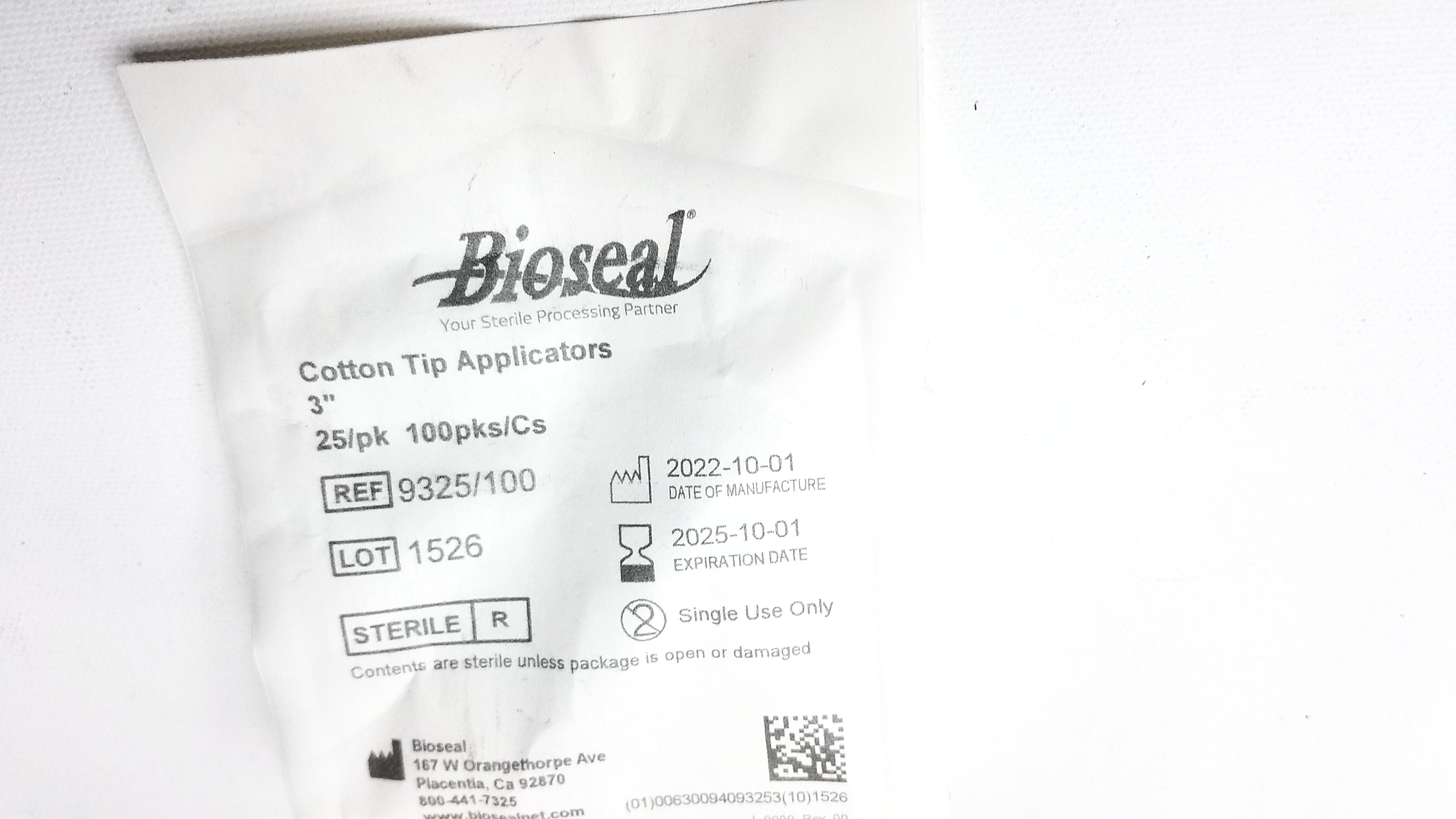 Load image into Gallery viewer, Bioseal Cotton Tip Applicators 9325/100