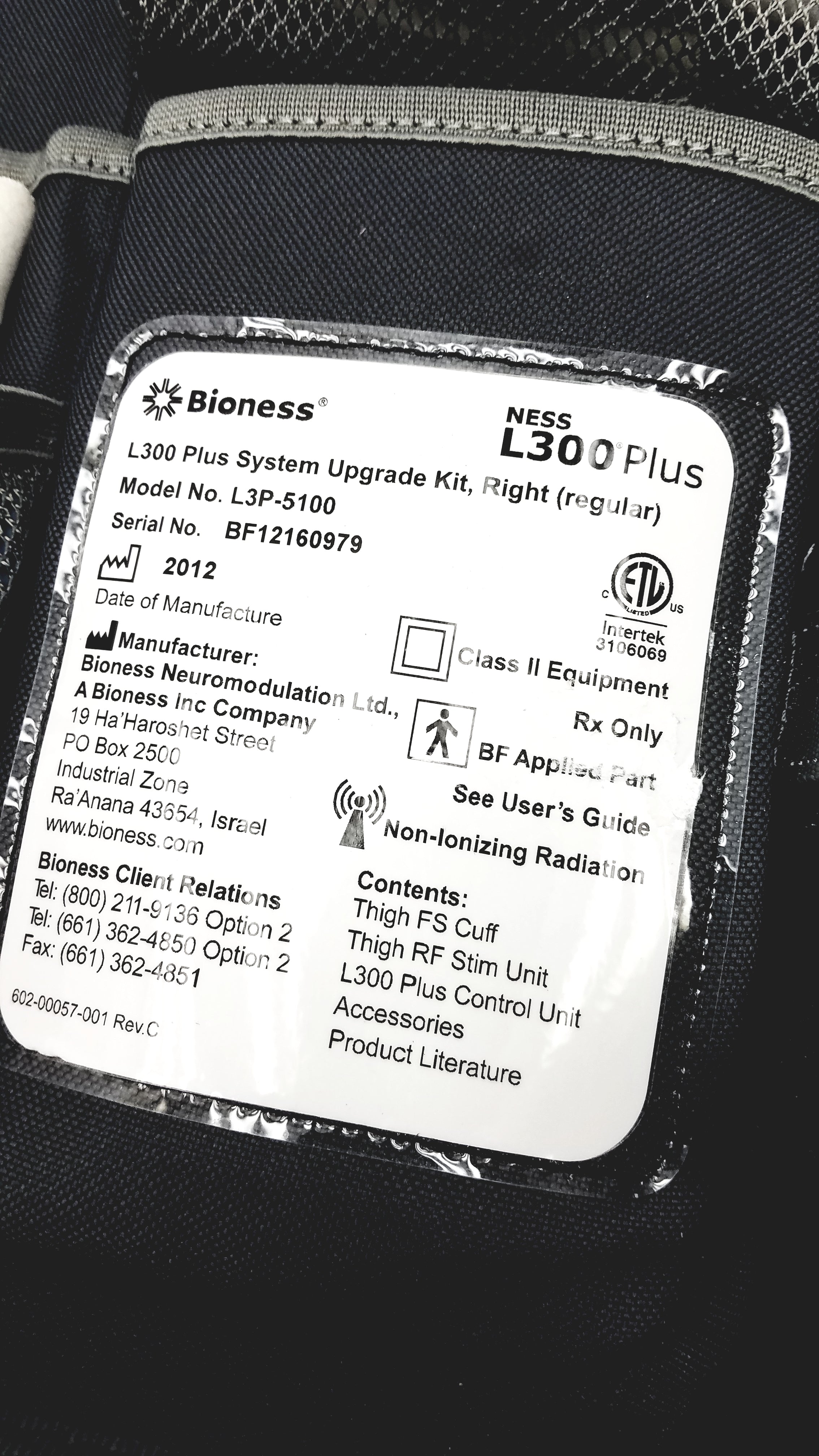 Load image into Gallery viewer, BioNess L300 Plus L3P-5D00 Thigh Cloth Electrodes