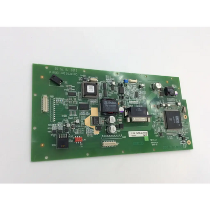 Green controller board model 2100 76 75-00 with electronic components ideal for biomedical service and responsible electronics recycling replacement parts