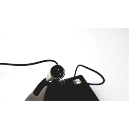 Black xlr audio cable connector with silver metallic plug and black cord for 24v 5a sla gel agm battery charger maximizer