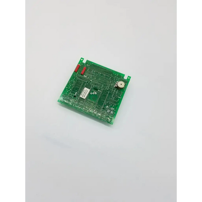Green printed circuit rev j board 347 040 328 with red capacitors and white circular component for electronic use